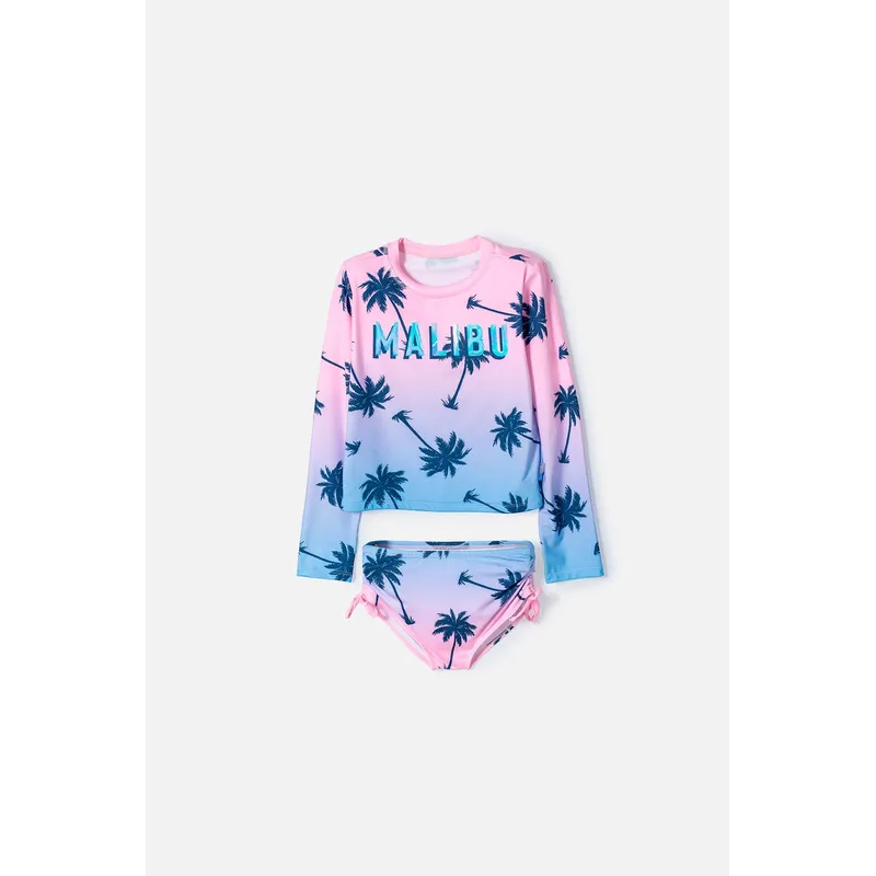 MIC - Vestido de baño Mic multicolor de camiseta manga larga para niña