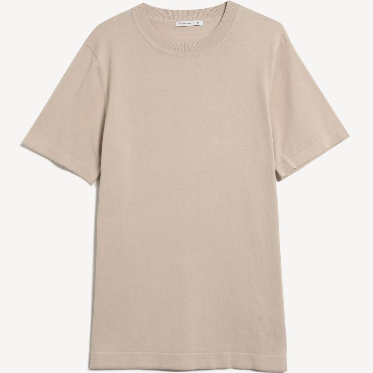 SEVEN SEVEN - Camiseta De Punto Con Cuello Mao  Para Hombre Beige Seven Seven