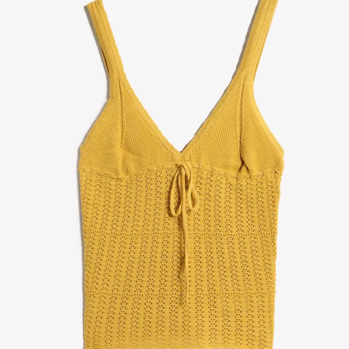 SEVEN SEVEN - Camiseta Para Mujer Manga Sisa Cuello V Color Amarillo Marca Seven Seven #28096425