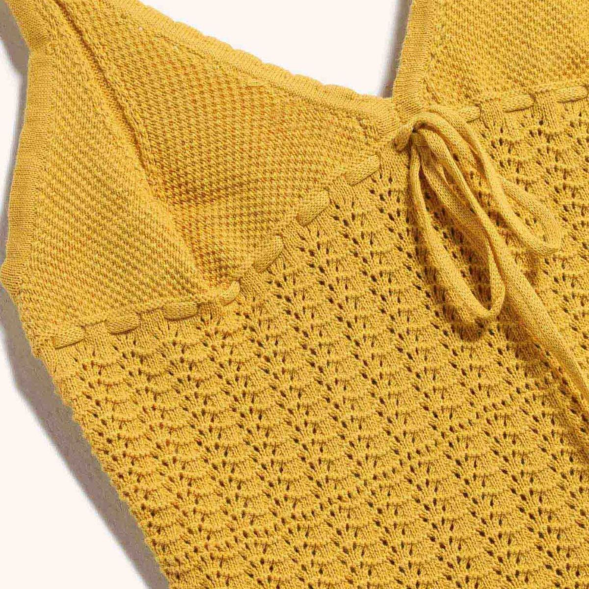 SEVEN SEVEN - Camiseta Para Mujer Manga Sisa Cuello V Color Amarillo Marca Seven Seven #28096425