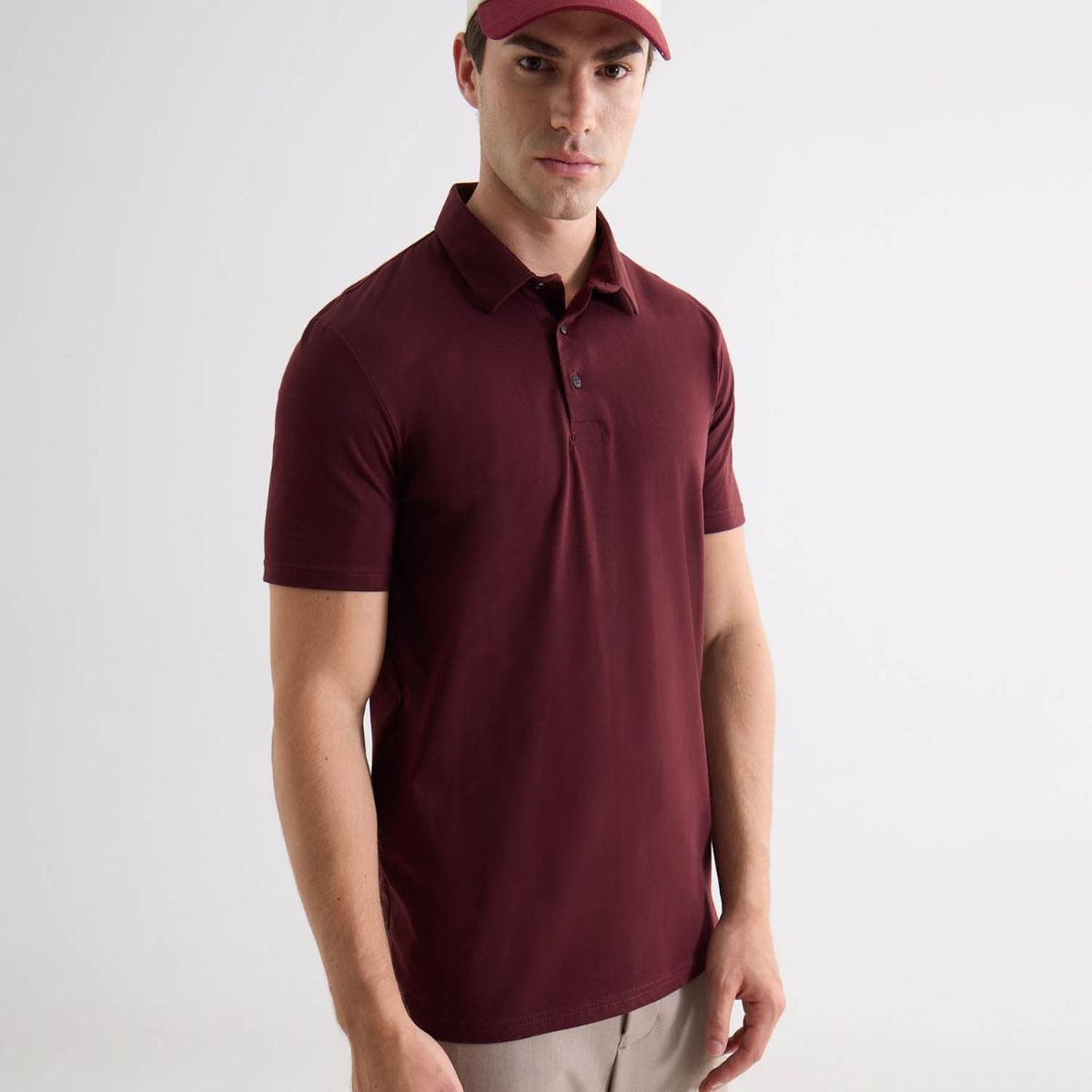 SEVEN SEVEN - Polo Para Hombre Cuello Maquina Sin Bolsillo Color Vino Marca Seven Seven #45110940