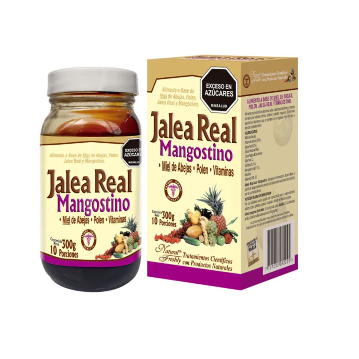 NATURAL FRESHLY - ALIMENTO  CON MANGOSTINO + VITAMINAS X 300 GR./ JALEA REAL