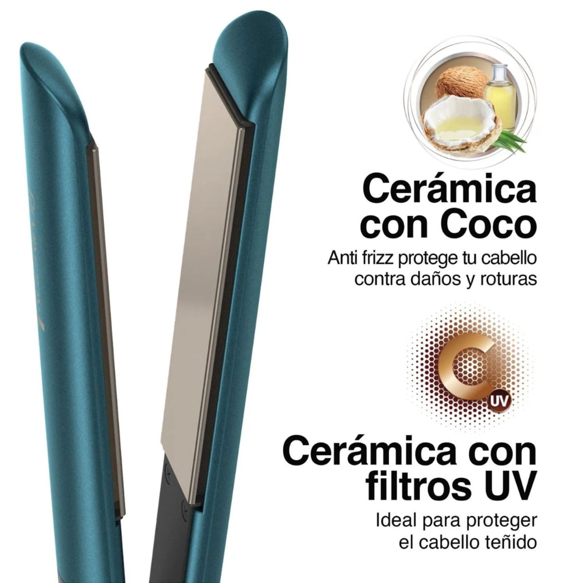 REMINGTON - Plancha Alisadora Remington Aceite de Coco y Filtro UV S8607