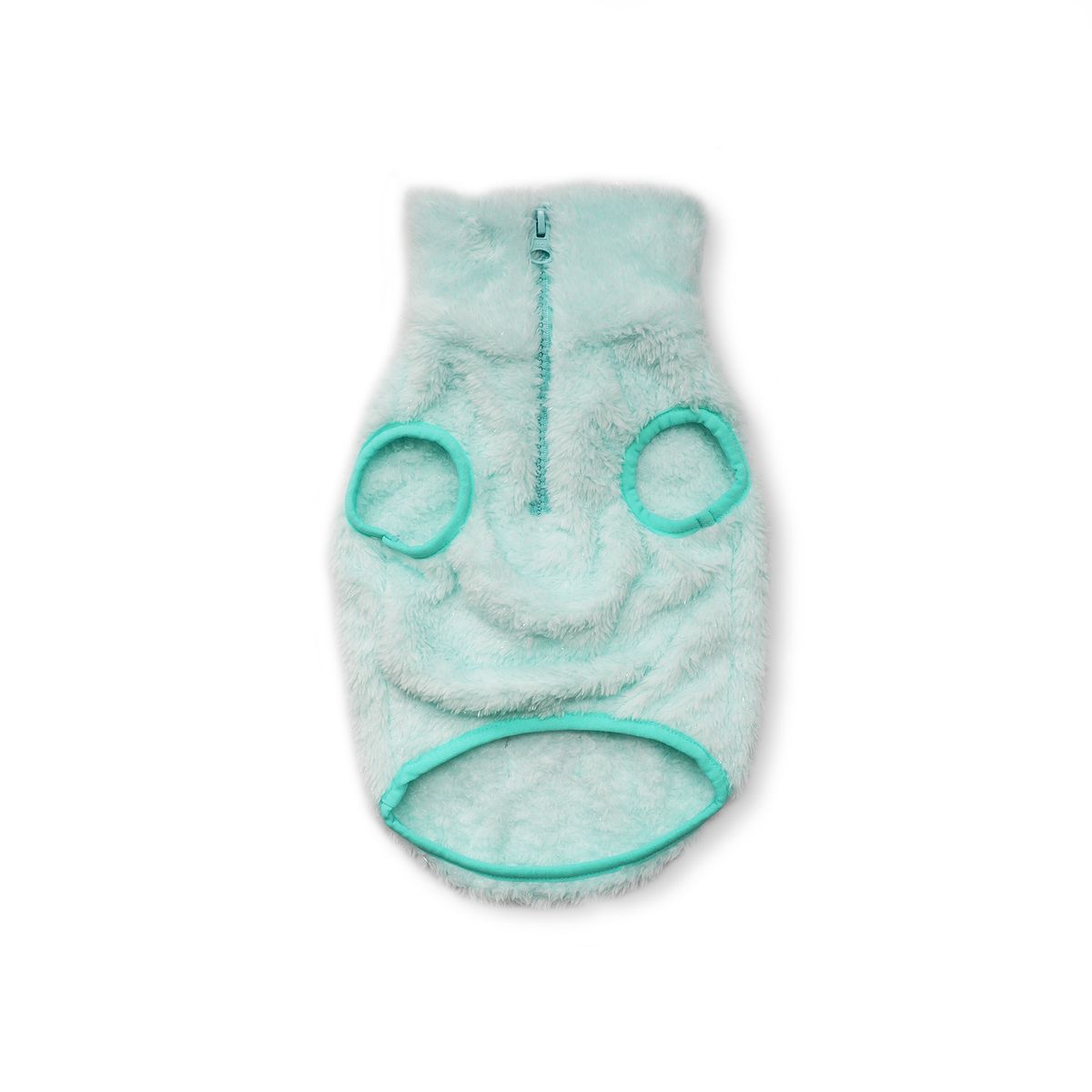 WAWAW - Saco XXS cuello alto cremallera menta manga sisa con sesgo licrado menta