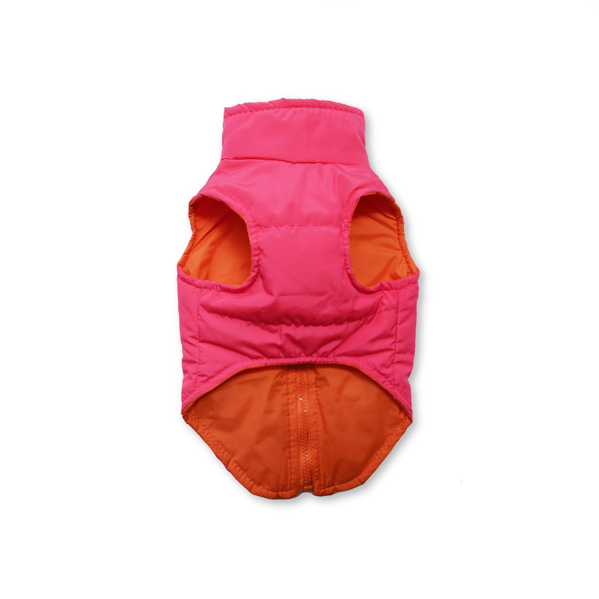 WAWAW - Chaleco XL fucsia cremallera naranja