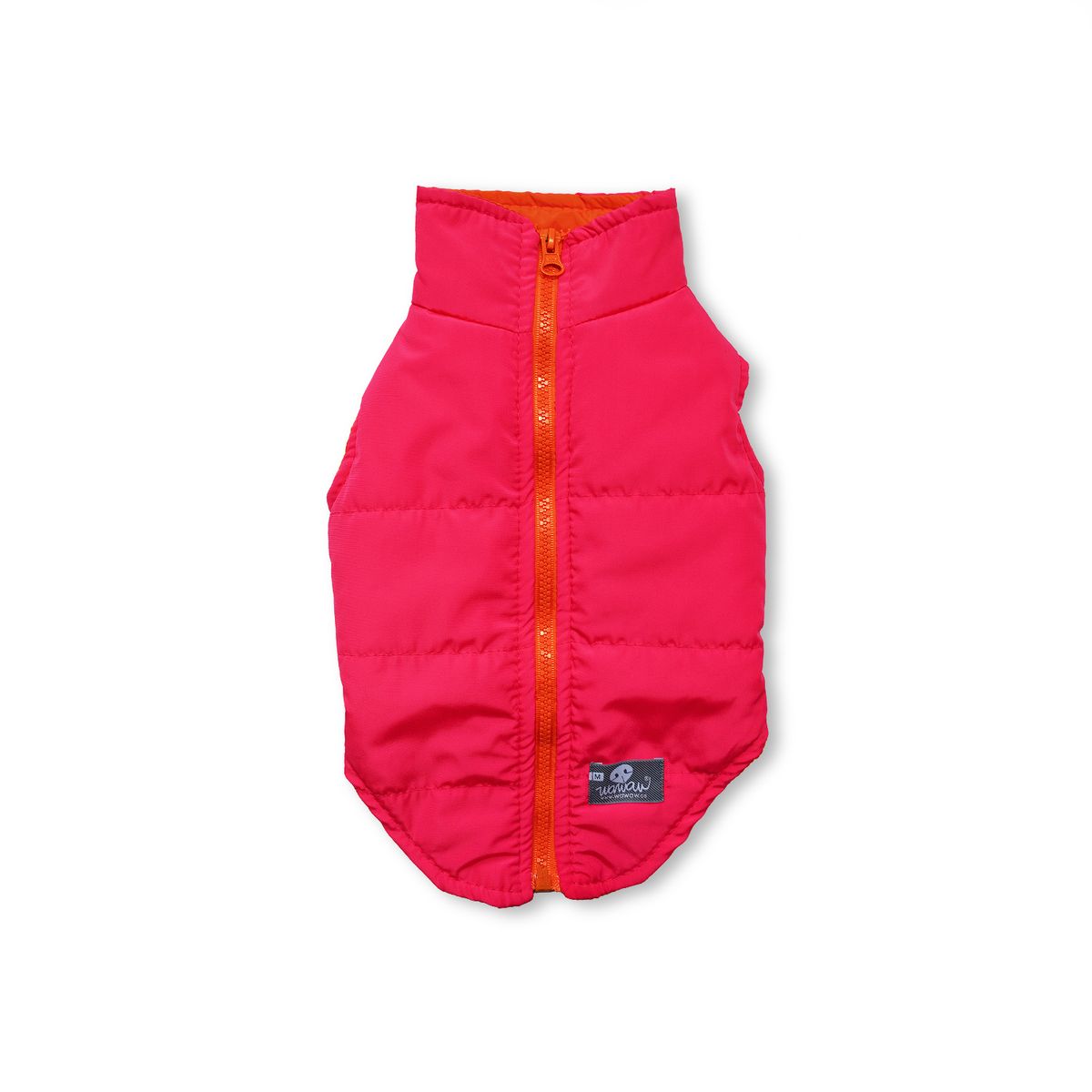 WAWAW - Chaleco XL fucsia cremallera naranja