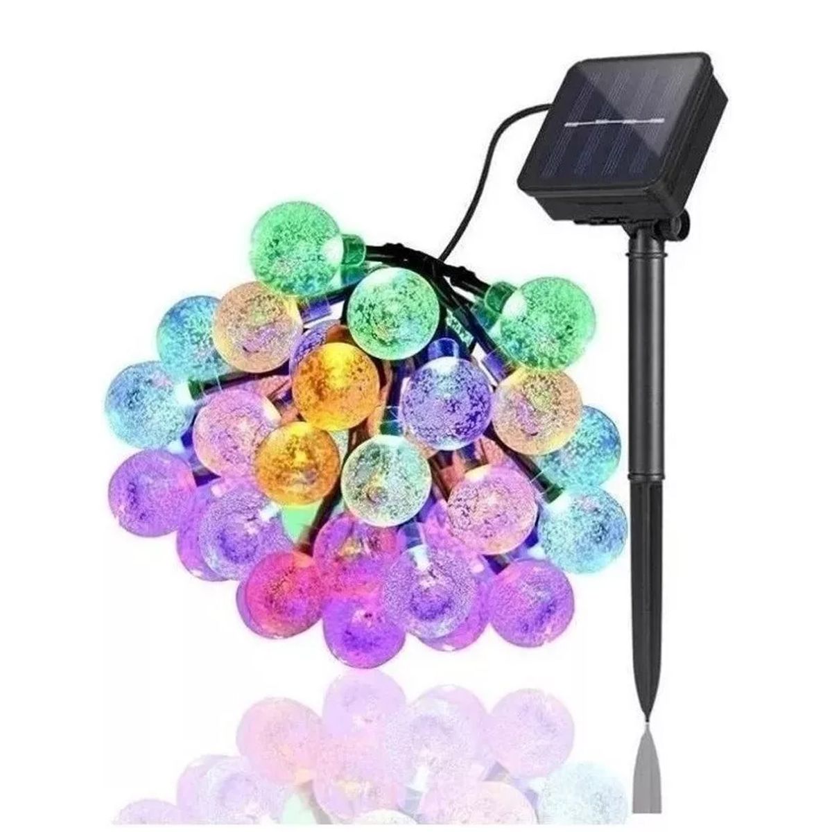 GENERICO - Lineal De Panel Solar Burbuja 50 Led 7,5mt Luces Navideñas Multicolor