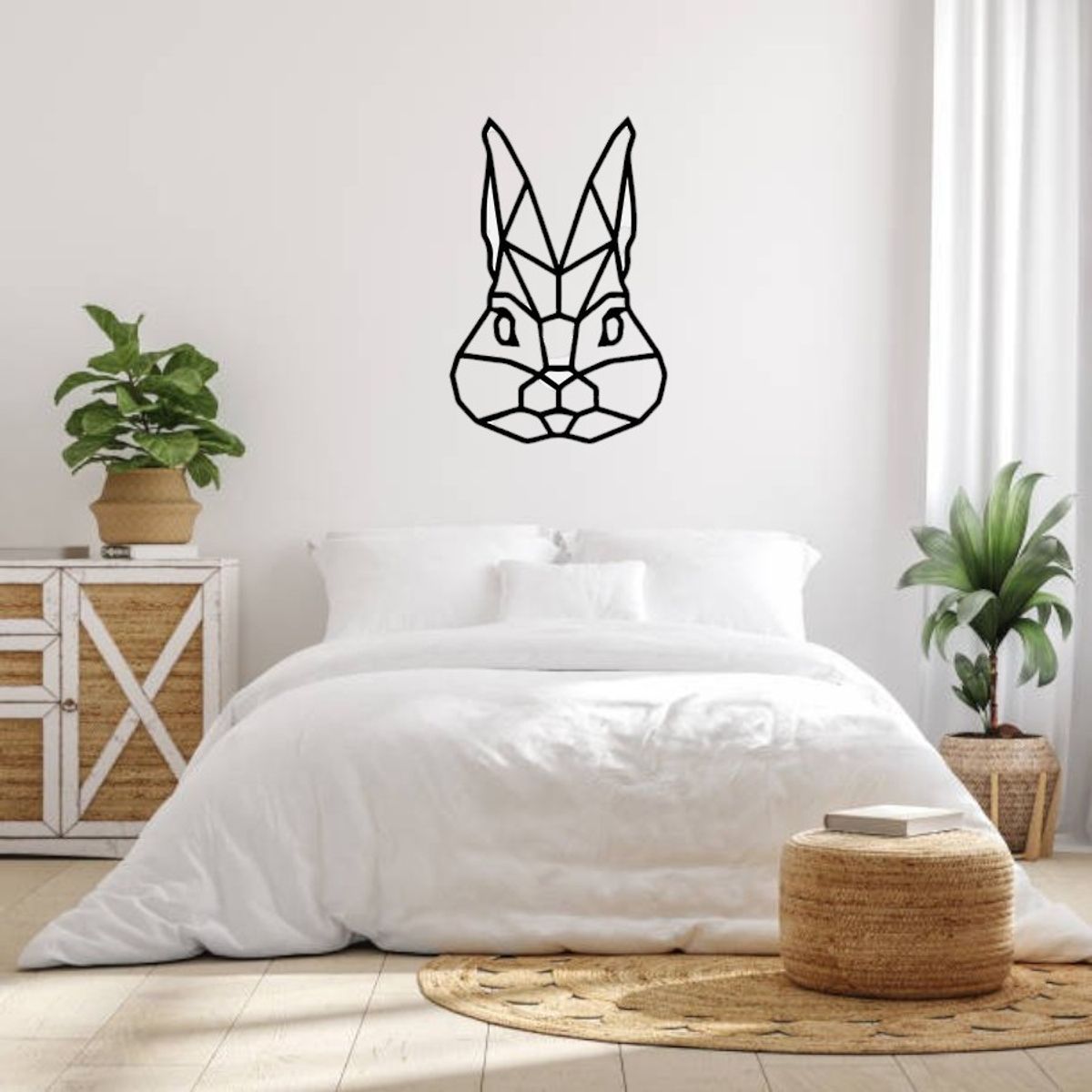 BEER EXPERIENCE LAB - Cuadro decoración pared animal conejo 60x40cm MDF Negro