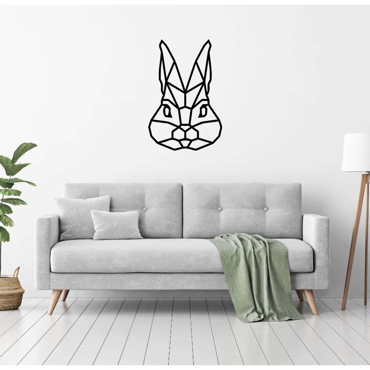 BEER EXPERIENCE LAB - Cuadro decoración pared animal conejo 60x40cm MDF Negro