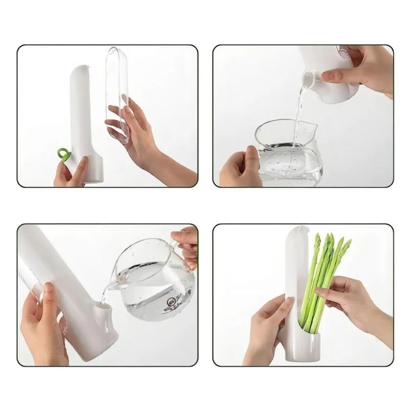 CHINA GLAZE - Contenedor para Hierbas FrescasMantén su Aroma y Textura en la Nevera