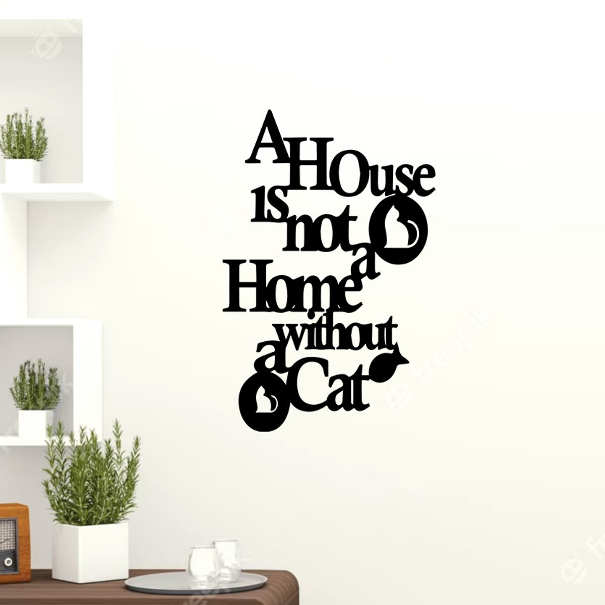 BEER EXPERIENCE LAB - Cuadro decoración pared frase gatos 60x40cm MDF Negro