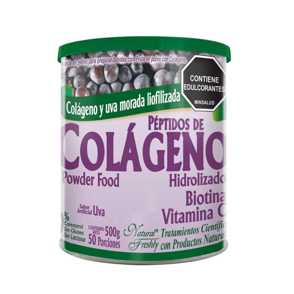 NATURAL FRESHLY - ALIMENTO EN POLVO CON COLAGENO HIDROLIZADO + BIOTINA X 500 GR.