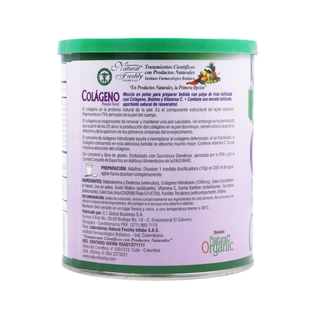 NATURAL FRESHLY - ALIMENTO EN POLVO CON COLAGENO HIDROLIZADO + BIOTINA X 500 GR.