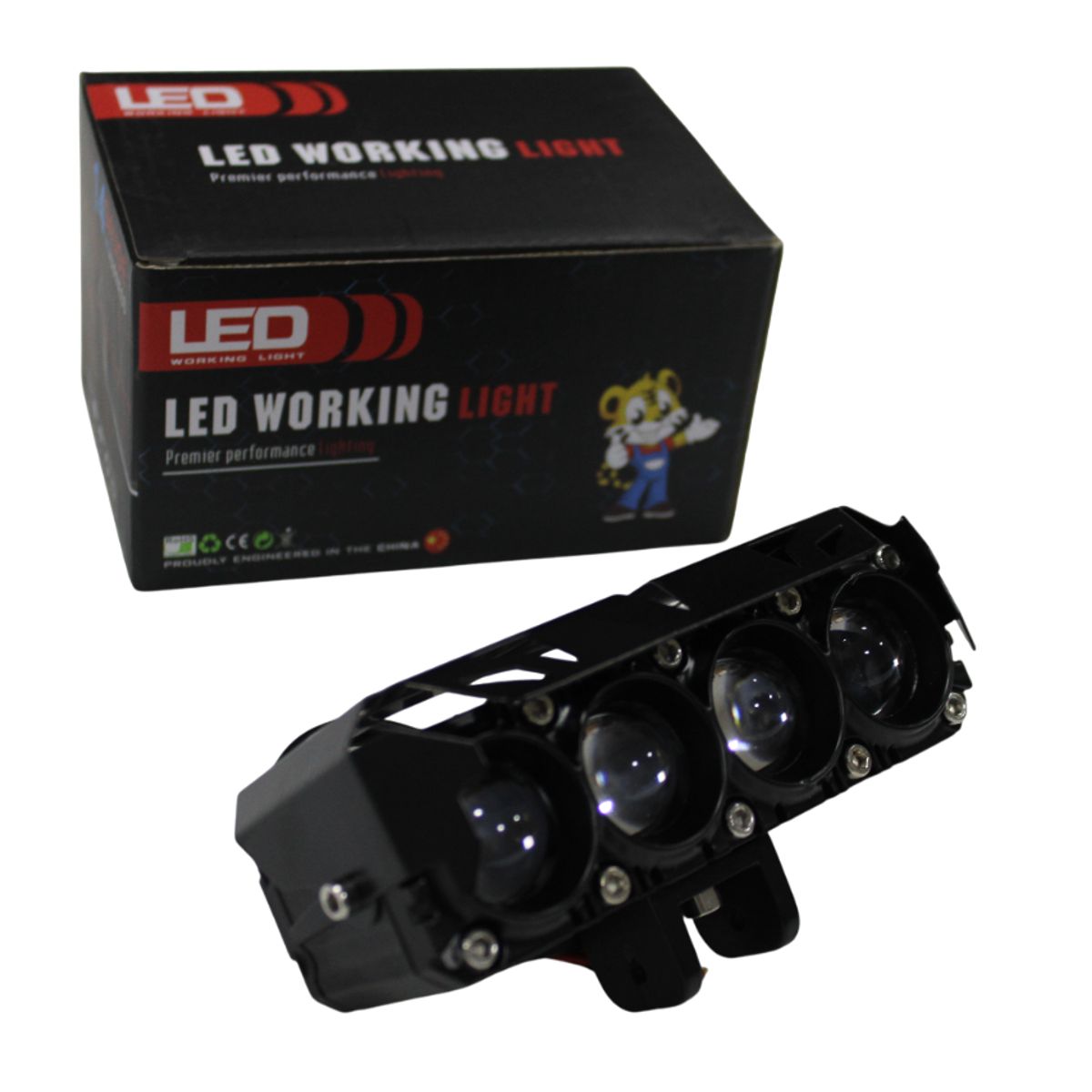 GENERICO - Faro para Moto Antiniebla con Luz LED  Alta Potencia 4 FOCOS