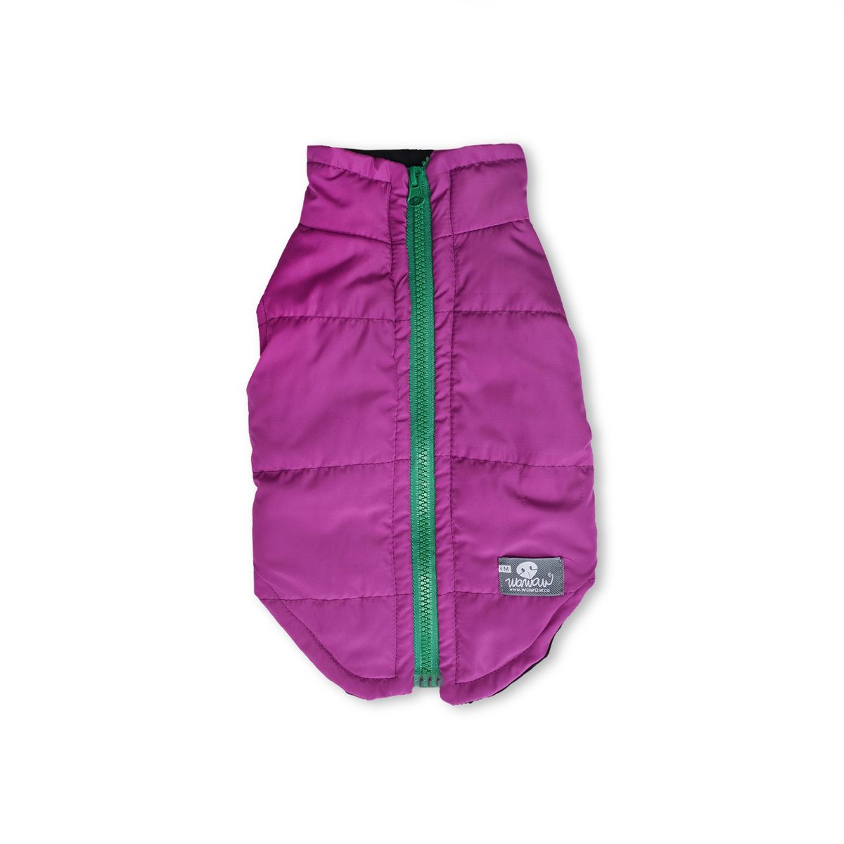 WAWAW - Chaleco XS morado cremallera verde pasto