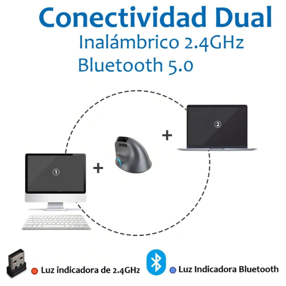 ZELOTES - Mouse Gamer Zelotes F26C Bluetooth Inalámbrico Recargable