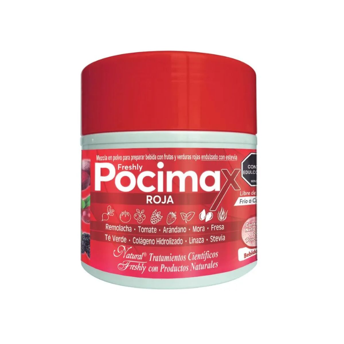 NATURAL FRESHLY - ALIMENTO EN POLVO CON FRUTAS Y VERDURAS X 200 G./POCIMAX ROJA