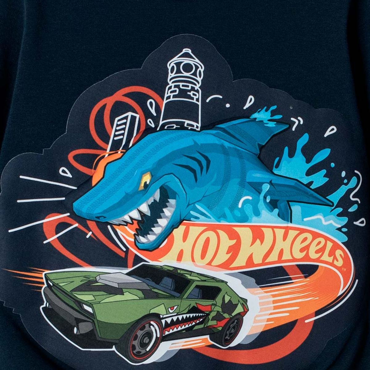 HOT WHEELS - Buzo de Hot Wheels azul oscuro cerrado para niño 2T a 5T