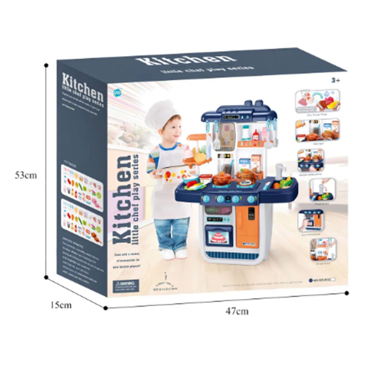 GENERICO - Cocina De Juguete Para Niños Cocina Con Luzy Pequeña Azul