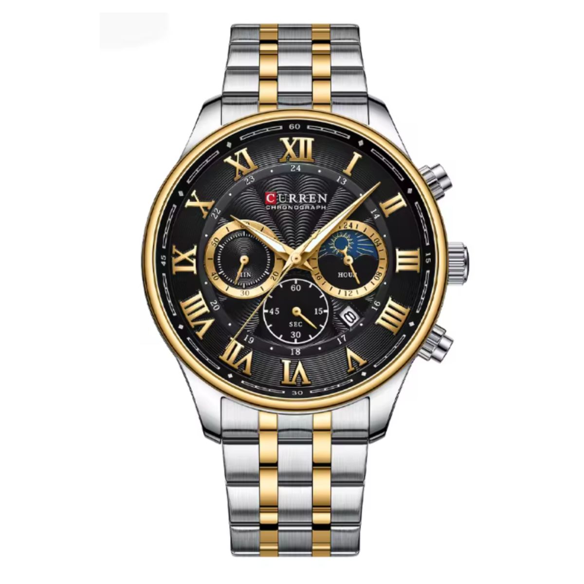 CURREN - Reloj Curren 8427 Cronógrafo En Acero Para Hombre Plateado - Dorado