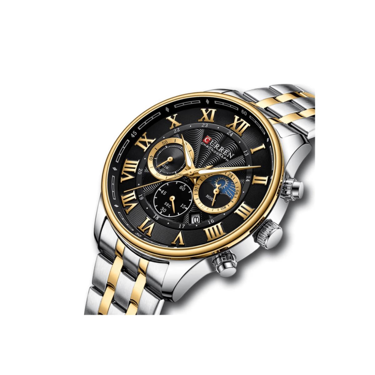 CURREN - Reloj Curren 8427 Cronógrafo En Acero Para Hombre Plateado - Dorado