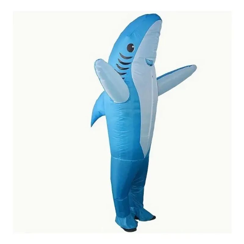 GENERICO - Disfraz Inflable de Tiburón Azul para Adulto  Halloween