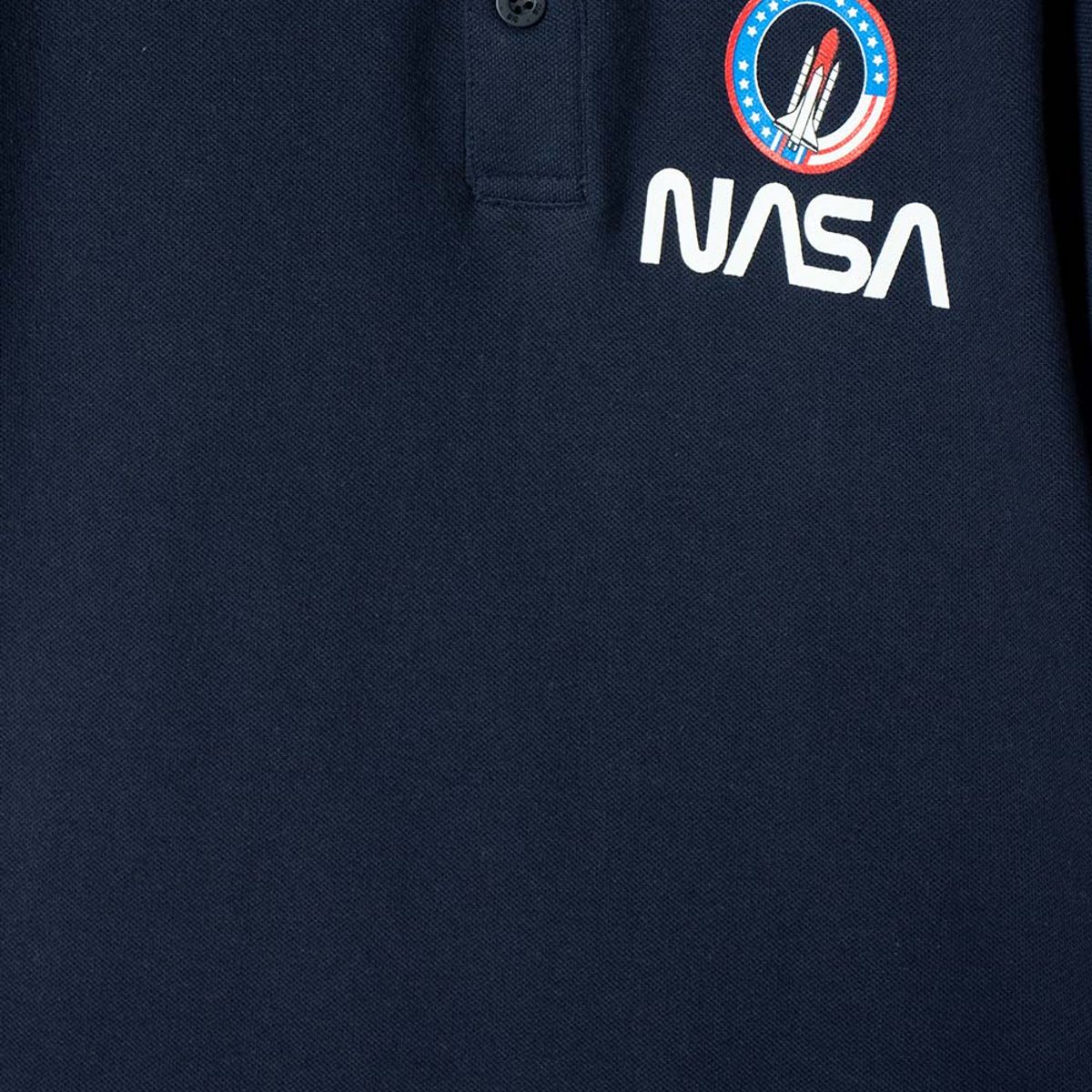 NASA - Camiseta de la Nasa tipo polo azul para niño
