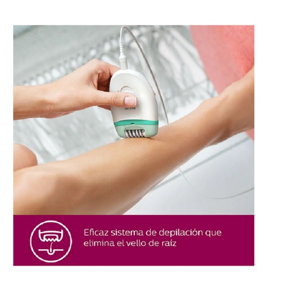 PHILIPS - Depiladora Philips Satinelle E - Unidad Color Celeste