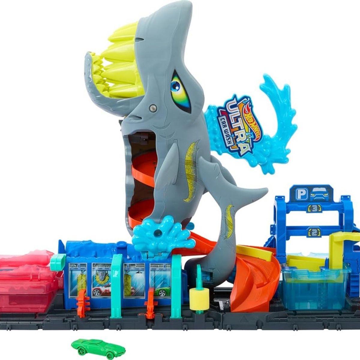HOT WHEELS - Pista Hot Wheels City Mega Rapid Ultra Shark Wash