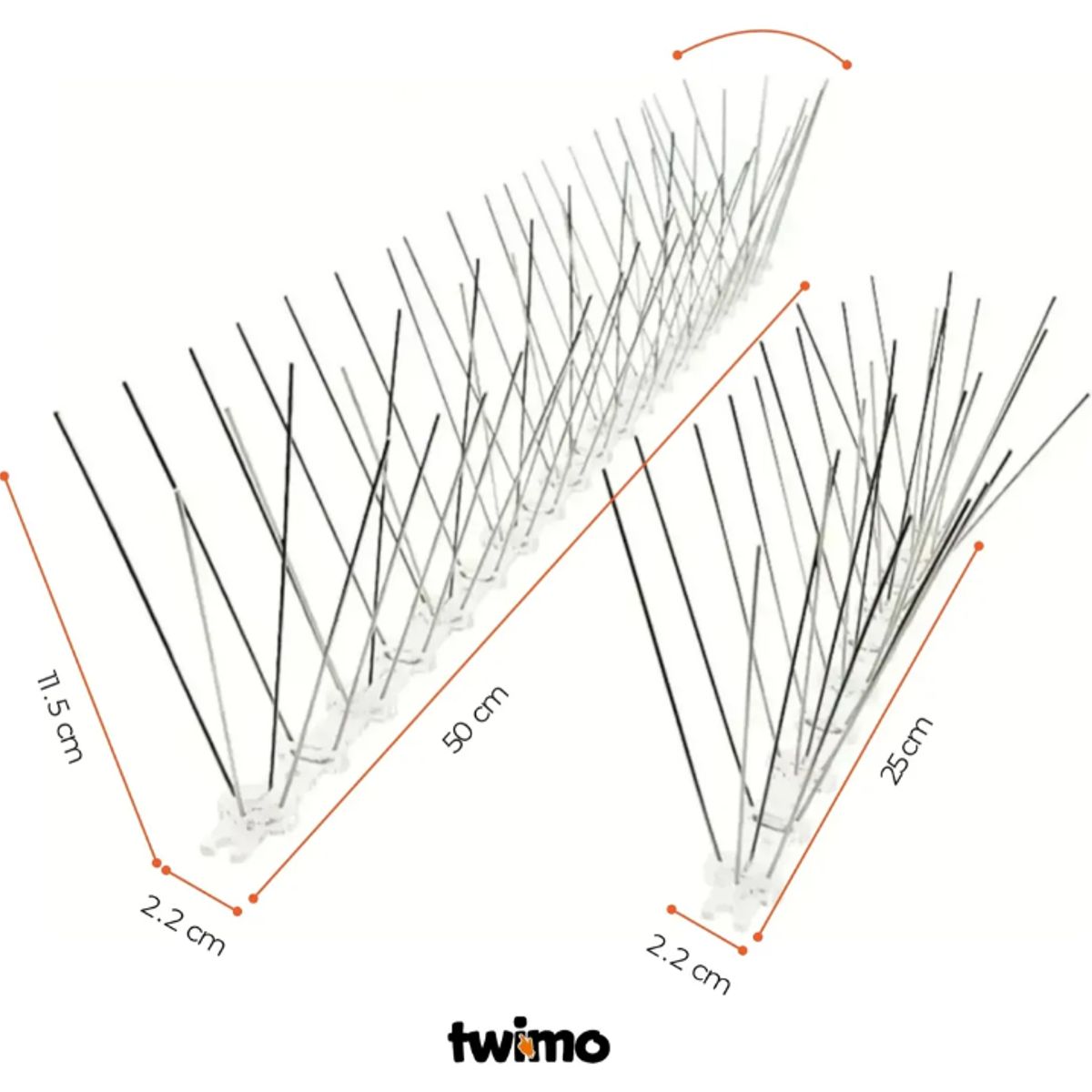 GENERICO - Pinchos Ahuyentadores 50 Cm Barrera De Puas Para Palomas Gris