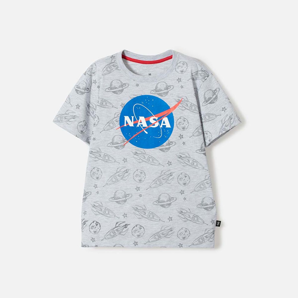 NASA - Camiseta de Nasa manga corta gris para niño