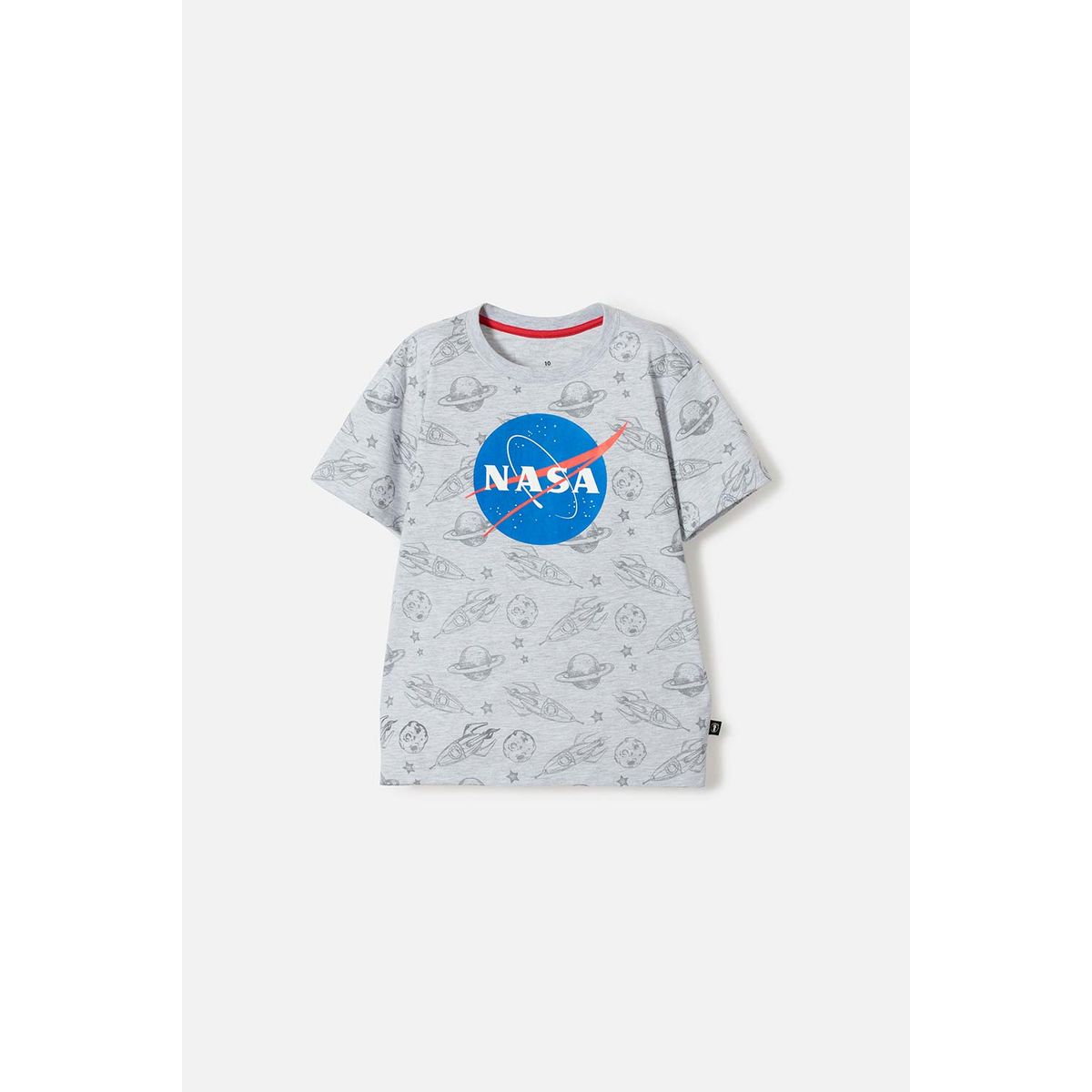 NASA - Camiseta de Nasa manga corta gris para niño