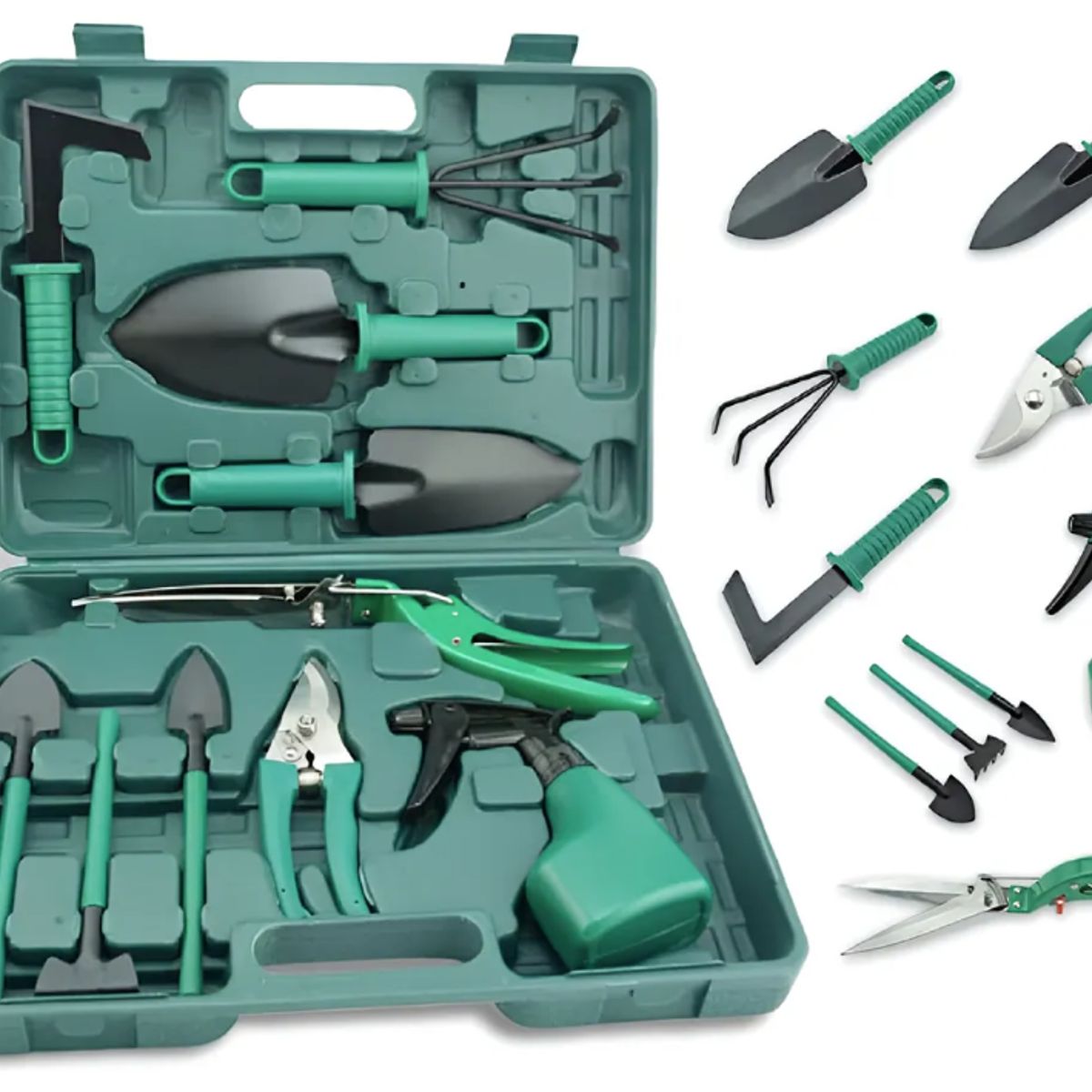 GENERICO - Kit Herramientas De Jardineria X10 Piezas + Estuche