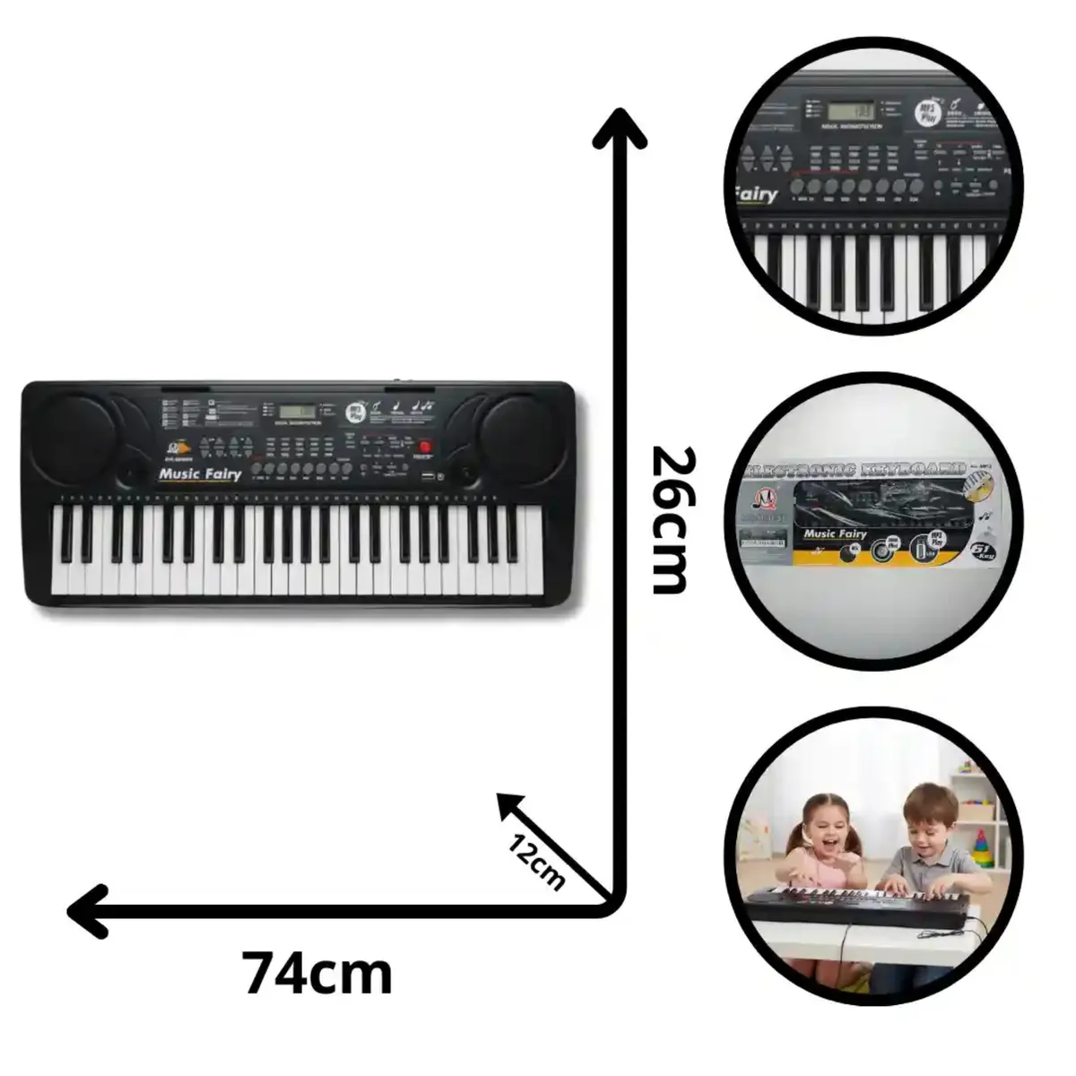 DISTRIONLINE - Organeta Electrónica Grande Mq-808usb 61 Teclas