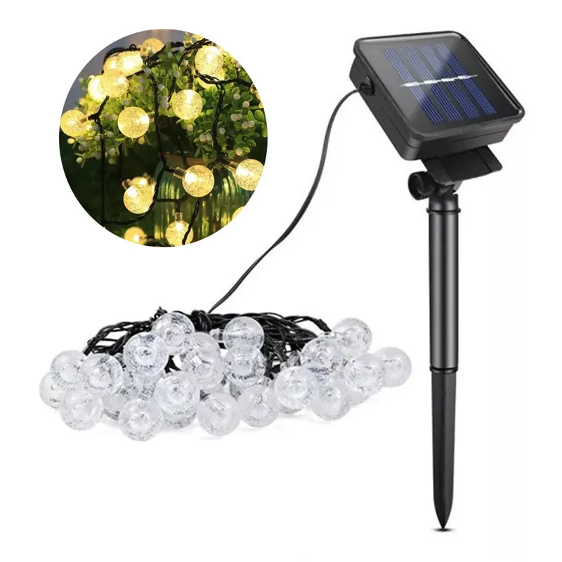 GENERICO - Lineal De Panel Solar Burbuja 50 Led 7,5mt Luces Navideñas Cálido