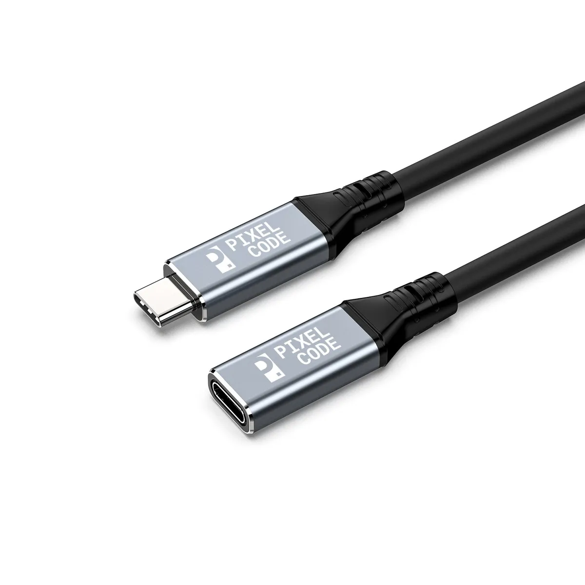 PIXEL CODE - Cable Extension Usb Tipo C Carga Rapida 240w Video 8k 40gbps Gris