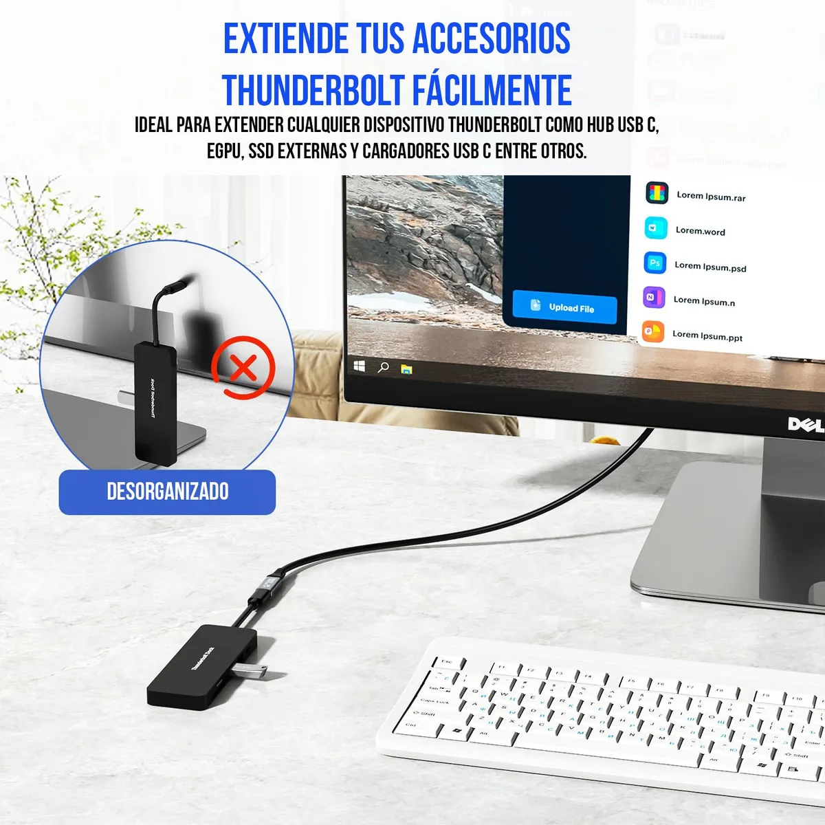PIXEL CODE - Cable Extension Usb Tipo C Carga Rapida 240w Video 8k 40gbps Gris