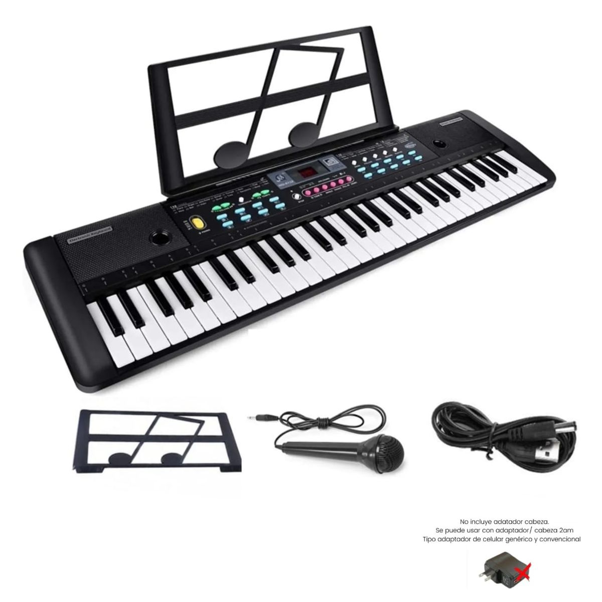 GENERICO - Organeta Piano Teclado Para Niños Niñas 61 teclas 76 cm