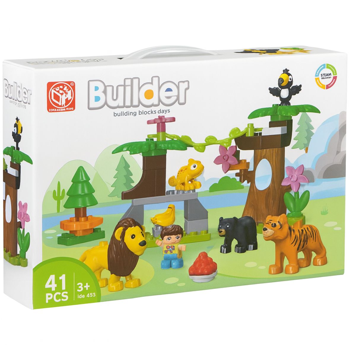 JUGANDO Y EDUCANDO - Bloques De Construcción Zoológico 41 Piezas Para Niños