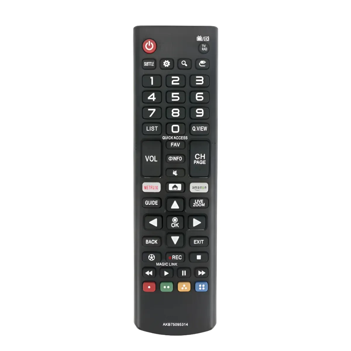 GENERICO - Reemplazo Control Remoto Para Tv Lg Universal Smart + Pilas Negro