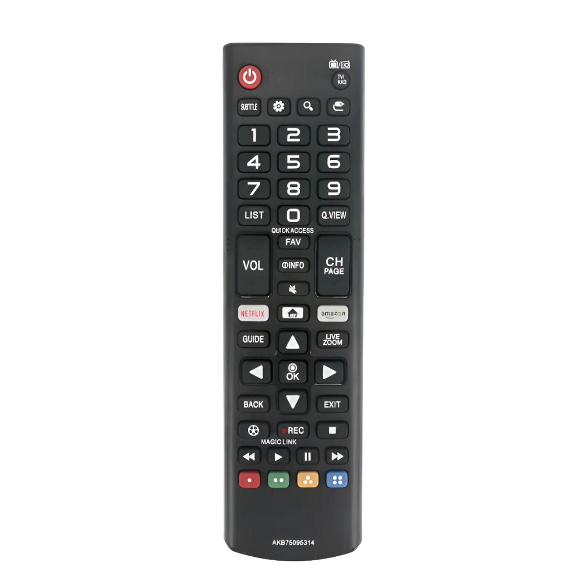 GENERICO - Reemplazo Control Remoto Para Tv Lg Universal Smart + Pilas Negro