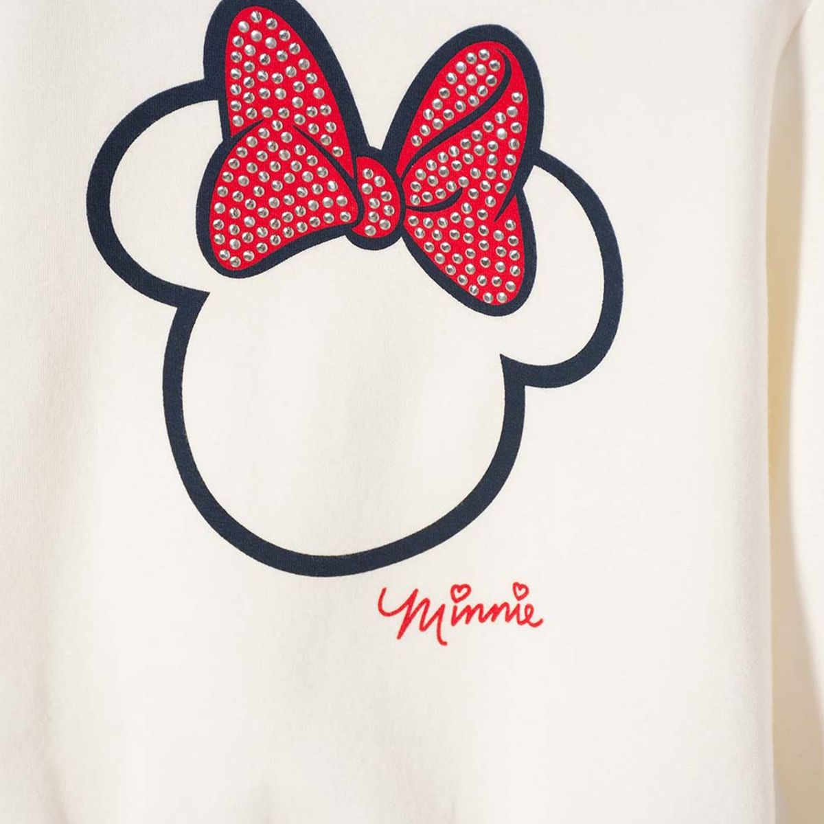 DISNEY - Buzo de Minnie Mouse cerrado marfil para niña 2T a 5T