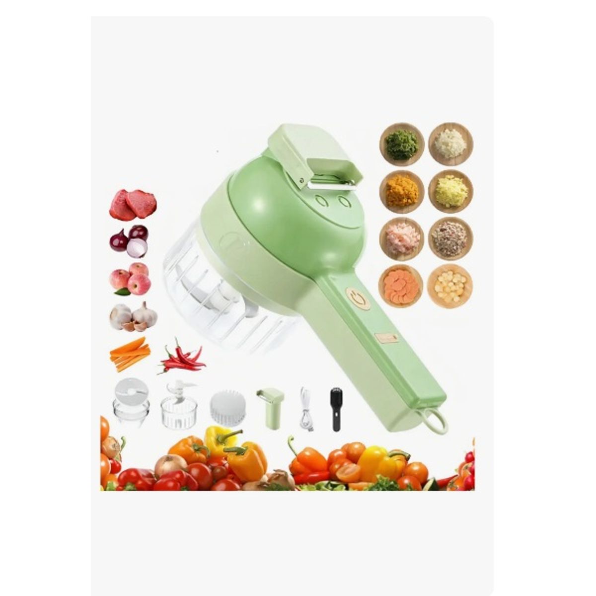 GENERICO - Cortador Eléctrico De Carne Y Verduras 4 En 1 Portátil