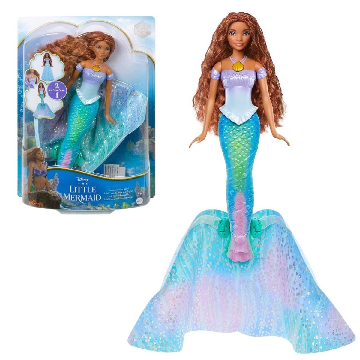 MATTEL - Disney La Sirenita Ariel Humana A Sirena
