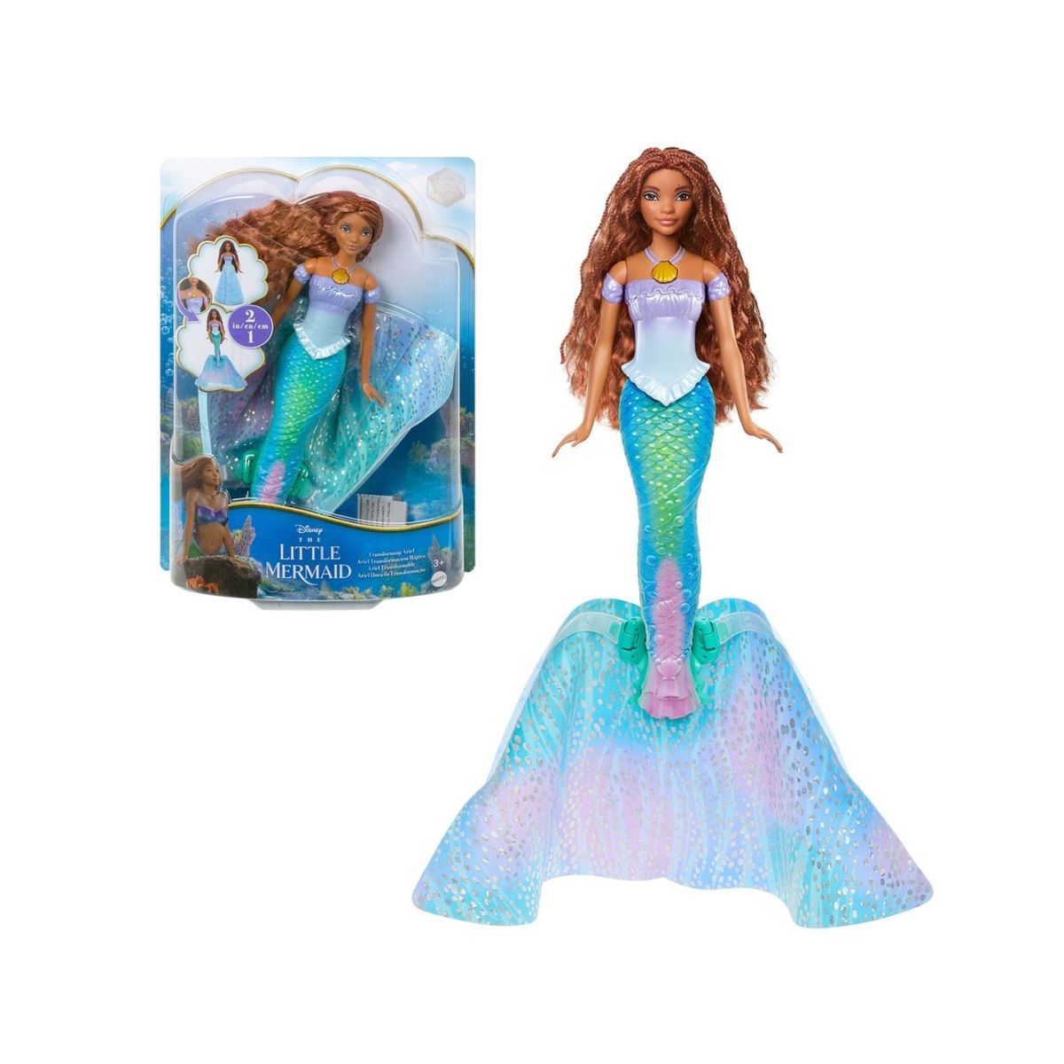 MATTEL - Disney La Sirenita Ariel Humana A Sirena