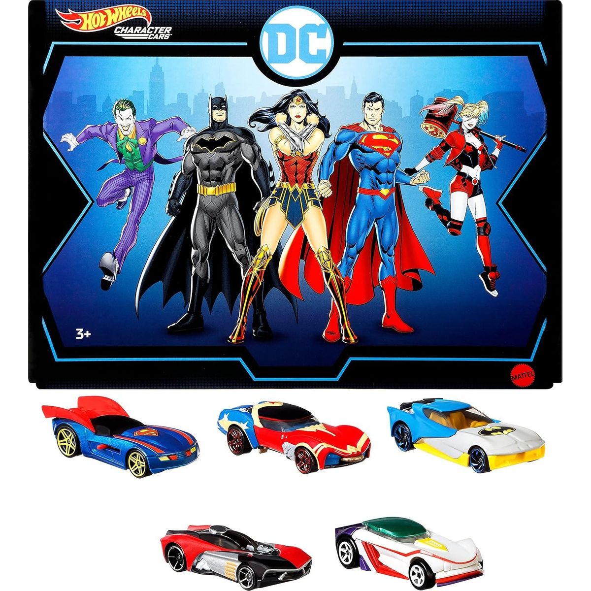 HOT WHEELS - Carros Hot Wheels Coches 5 Autos Dc Comics Super Man Batman
