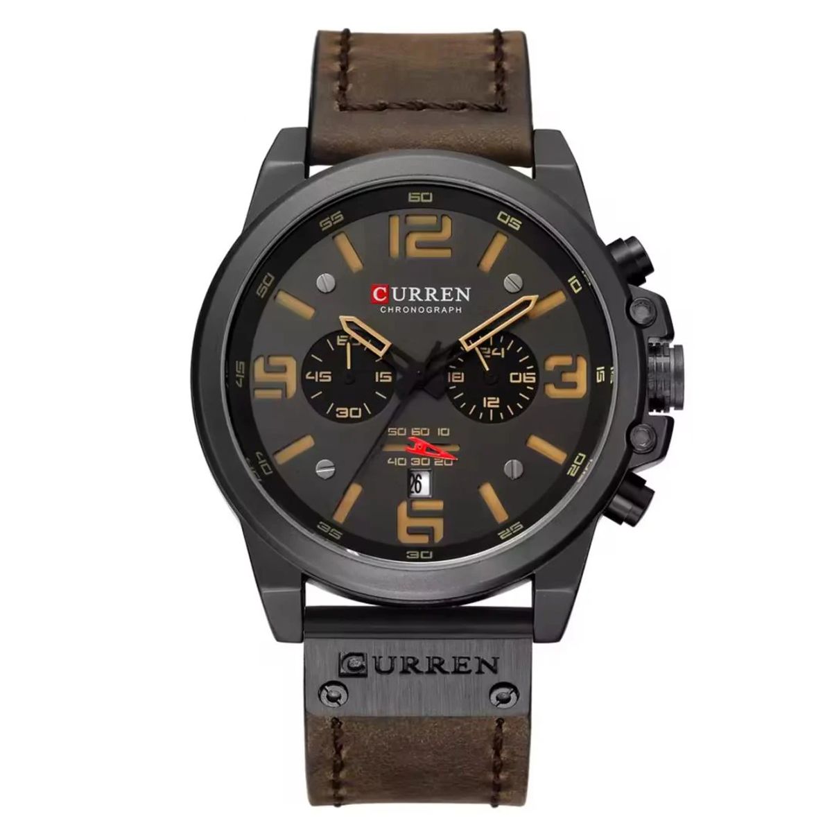 CURREN - Reloj Curren 8314 Cronógrafo En Cuero Para Hombre Marron
