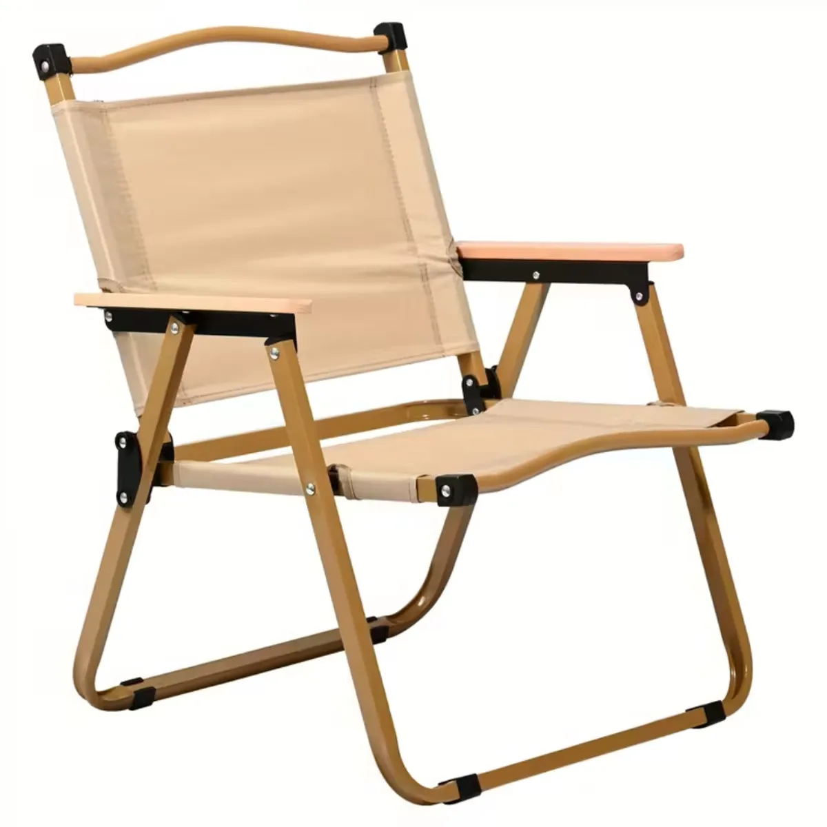 MOBLIHOUSE - Silla Plegable Premium De Exterior Beige Camping Picnic Portátil