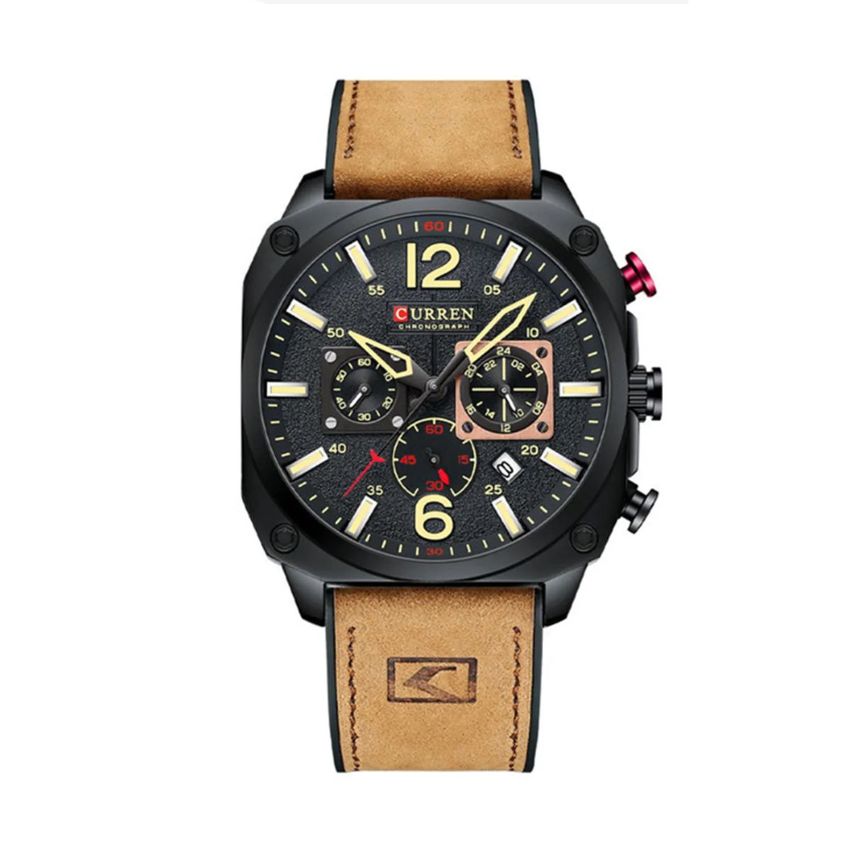 CURREN - Reloj Curren 8398 Cronógrafo En Cuero Para Hombre Marron