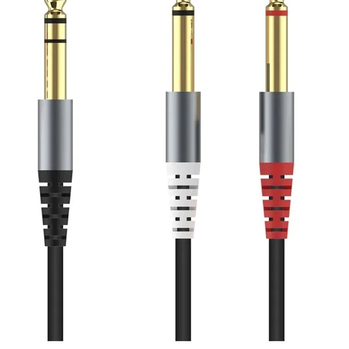 GENERICO - Cable de Audio 3.5 mm a 2 x 6.35 mm Estéreo Profesional
